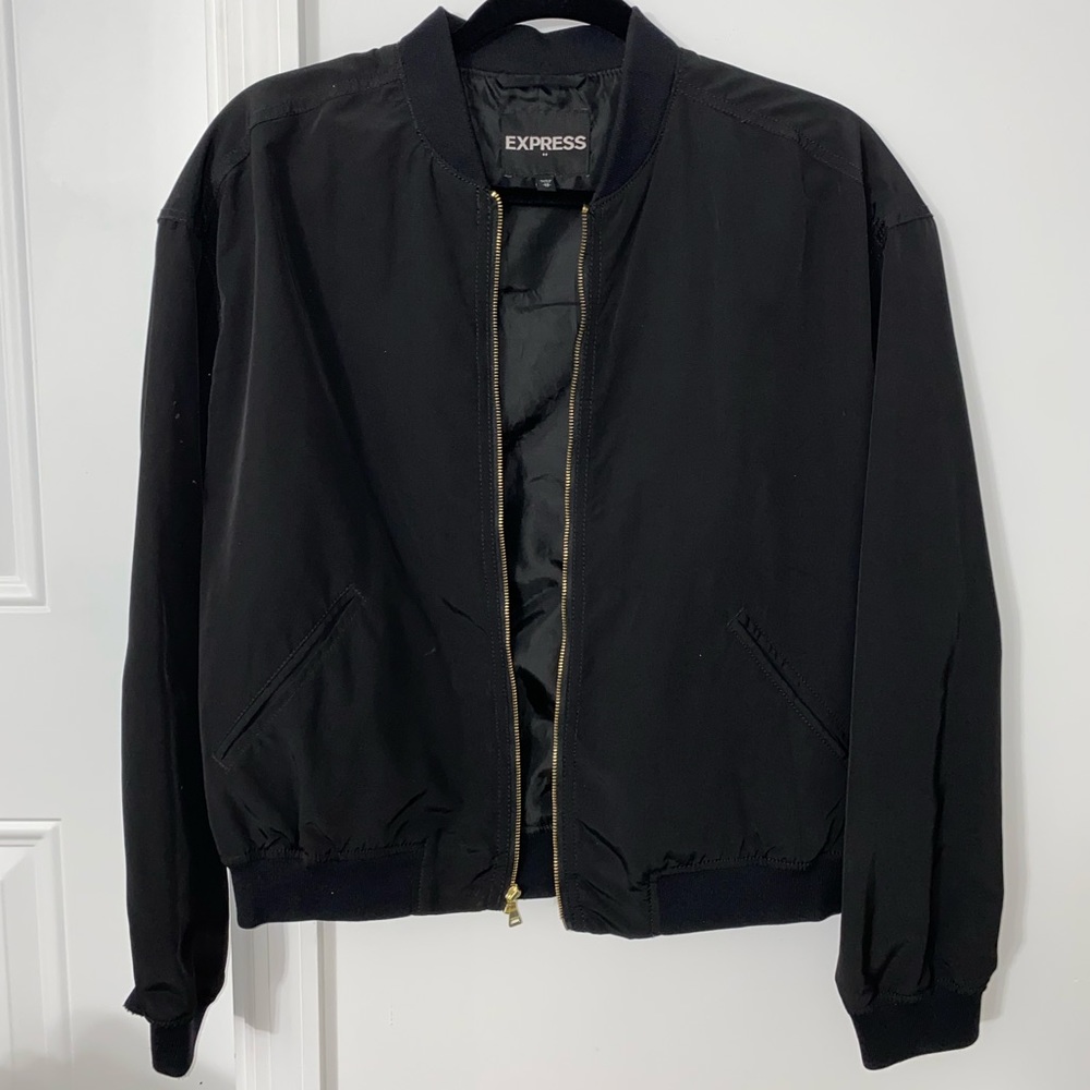 Express Black Bomber Jacket - Picture 1 of 4